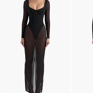 House of CB Black Sheer Maxi Dress